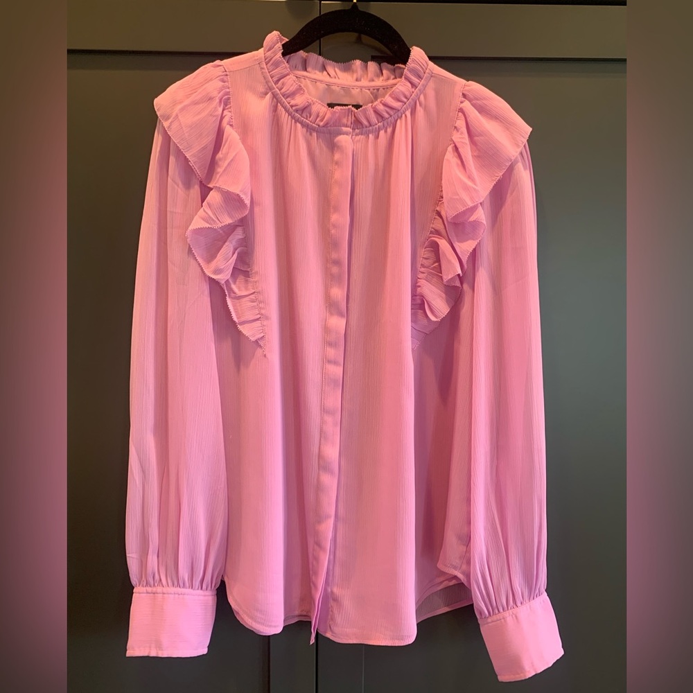Ann Taylor Lavender Ruffle Top